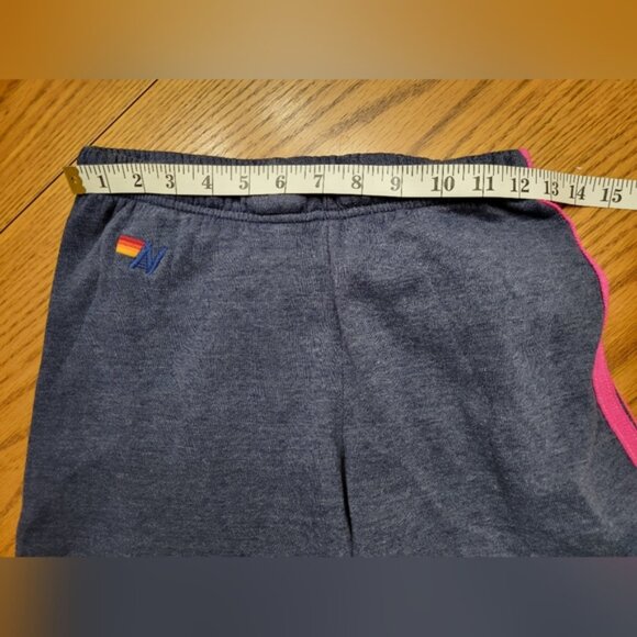 Aviator Nation 5 Stripe Sweatpants Heather Navy Neon Rainbow Size XS - Picture 9 of 13